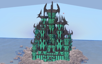 Dark Copper Fantasy Castle 400x400 Blocks Fully Built Map