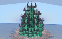 Dark Copper Fantasy Castle 400x400 Blocks Fully Built Map