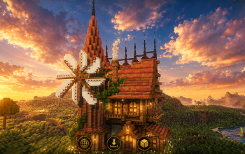 🏰 Emberwind Medieval House | Gothic Windmill Tower & Rustic Fantasy Residence
