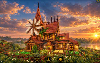 🏡 Crimsonwind Medieval Farmhouse | Grand Windmill Estate & Rustic Fantasy Residence
