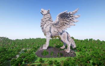 Minecraft Wolf Howl Statue Free Schem