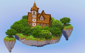 Medieval Town Hall on Floating Island