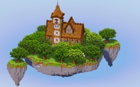Medieval Town Hall on Floating Island