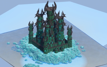 Dark Prismarine Fantasy Castle 400x400 Blocks Fully Built Map