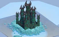 Dark Prismarine Fantasy Castle 400x400 Blocks Fully Built Map
