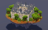 Floating Island Gothic Castle