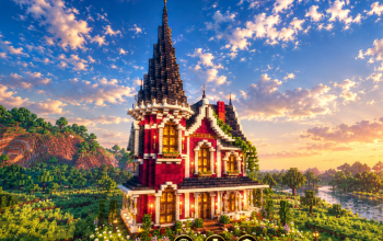 🏰 Violetspire Medieval House | Gothic Fantasy Manor & Purple Timber Residence