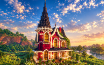 🏰 Violetspire Medieval House | Gothic Fantasy Manor & Purple Timber Residence