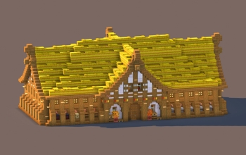 Autumn Medieval Villager Trading Hall | Fully Furnished Interior