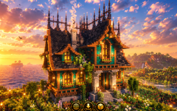 🏰 Emeraldspire Medieval House | Gothic Fantasy Manor & Teal Timber Residence