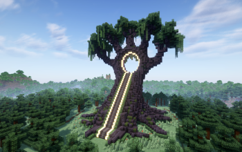 Minecraft Tree |Beyond| Nether Portal Statue V08 Free Schem