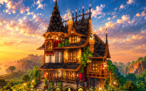 🏰 Crimsonspire Medieval House | Gothic Timber Manor & Dark Fantasy Residence