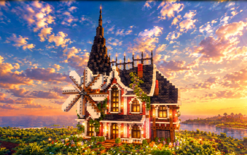 🏰 Windmill Crest Medieval House | Gothic Windmill Manor & Fantasy Farmhouse