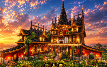 🏰 Crimsonvale Grand Manor | Gothic Medieval Estate & Fantasy Courtyard Residence