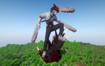 Minecraft Denji |Chainsaw Man| Statue Free Schem