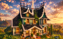 🏰 Emeraldcrest Medieval Manor | Turquoise Gothic House & Elegant Fantasy Residence