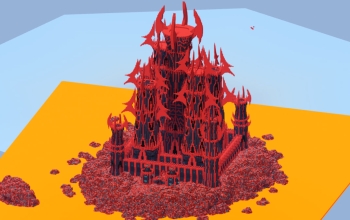 Black and Red Fantasy Castle 400x400 Blocks Fully Built Map