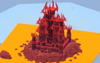 Black and Red Fantasy Castle 400x400 Blocks Fully Built Map