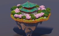 Floating Island Japanese Temple