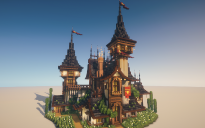 🏰 Ravencrest Watchtower House | Gothic Medieval Residence & Twin Spired Towers