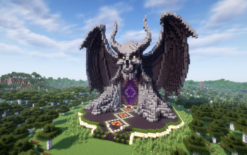 Minecraft Skull Nether Portal Statue V12 Free Schem