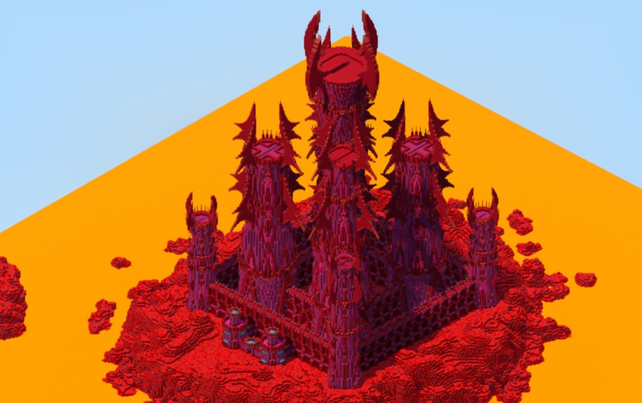 Crimson Fantasy Castle 400x400 Blocks Fully Built Map | Minecraft ...