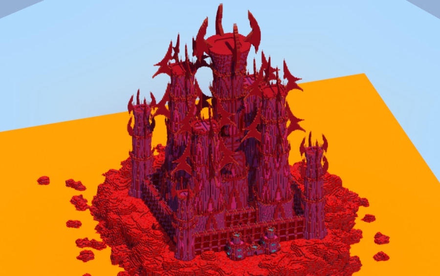 Crimson Fantasy Castle 400x400 Blocks Fully Built Map | Minecraft ...