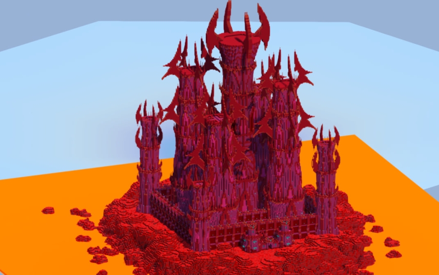 Crimson Fantasy Castle 400x400 Blocks Fully Built Map | Minecraft ...