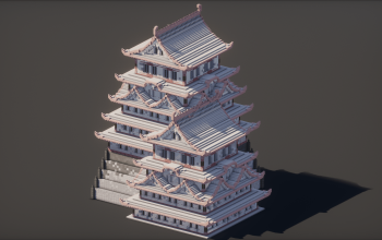 White Cherry Huge Japanese Castle