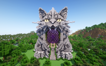 Minecraft Cat Nether Portal Statue V02 Free Schem