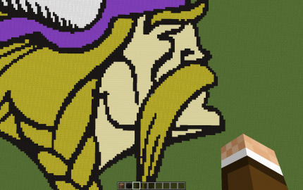 Minnesota Vikings Logo | Minecraft Pixel Art #464