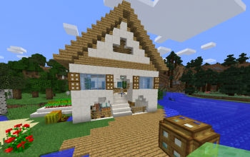 simple white house